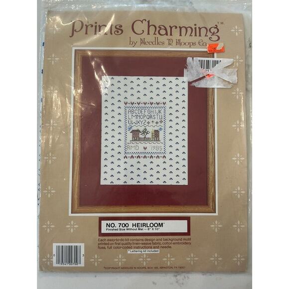Vintage Prints Charming Heirloom Cross Stitch Kit Sampler by Needles NHoops #700 - Picture 2 of 5